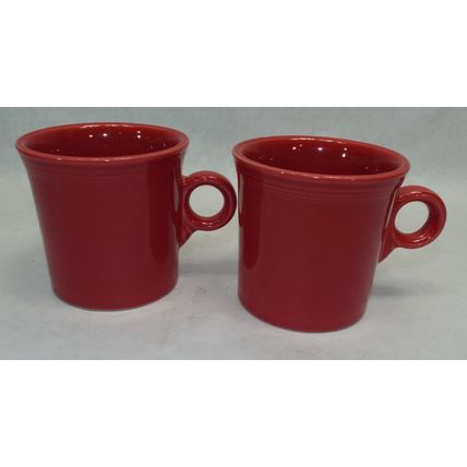 2 Vintage Fiesta FiestaWare HLC Tom & Jerry Red Coffee Tea Cup Made USA