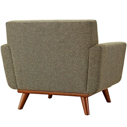 Classic Mid-Century Modern Tufted Club Chair Arms Lt Gray, Laguna Blue, Oatmeal