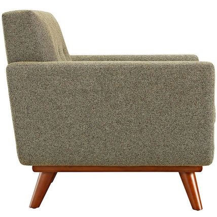 Classic Mid-Century Modern Tufted Club Chair Arms Lt Gray, Laguna Blue, Oatmeal