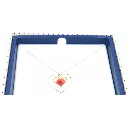 Pink Pressed Flowers Pendant Heart Shaped Pendant on a Necklace Festive Gift