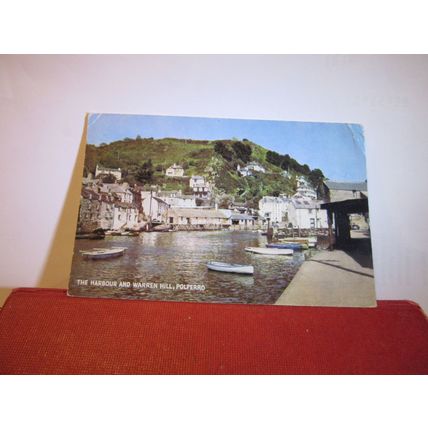 THE HARBOUR & WARREN, POLPERRO, CORNWALL used vintage postcard. 1959 postmark =