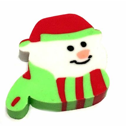 CHRISTMAS ERASERS BOYS GIRLS TOY RUBBERS SANTA SNOWMAN XMAS GIFT STOCKING FILLER