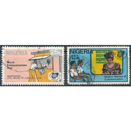 World Communications Year: 25k & 45k - Nigeria 1983 - F H - SG 456 & 458