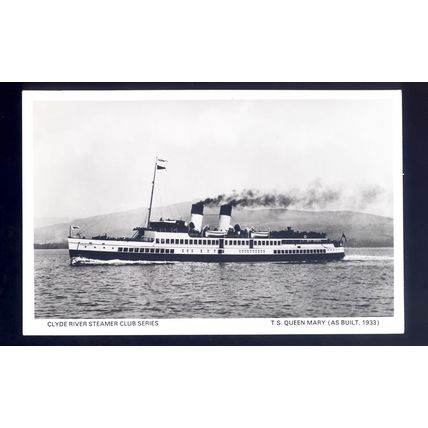 f2641 - Ferry - Queen Mary - as built 1933 - Clyde River Steamers Club postcard