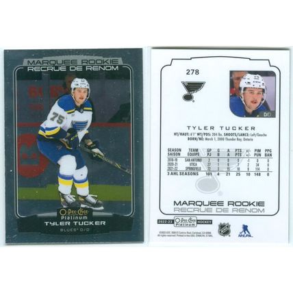 Tyler Tucker 22/23 OPC Platinum Marquee Rookie #278 RC