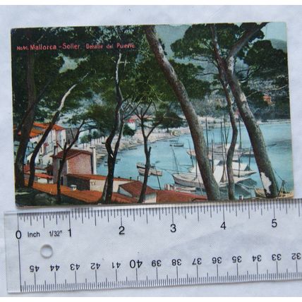 vintage postcard Mallorca, Soller Detalle del Puerto