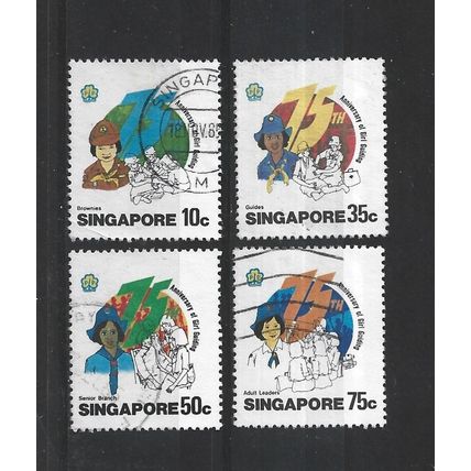 Singapore.75th Anniversary of Girl Guide Movement set of 4.Fine Used.Jul25