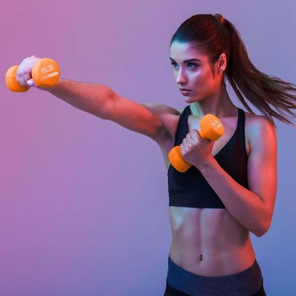 Holahatha Neoprene Dumbbell Free Hand Weight Set with Rack, Ideal for Home Exerc