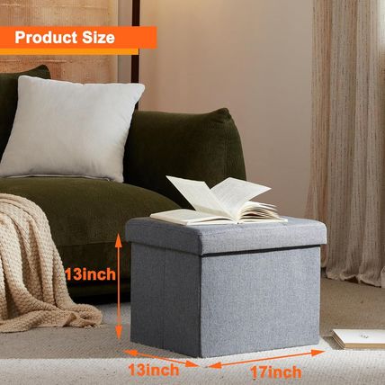 ALASDO Storage Ottoman Footrest Stool Small Ottoman with Storage Foldable Ottoma