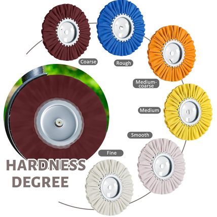 Amylove 7 Pcs 8" Airway Buffing Wheel Kit in Diameter 5/8" in Arbor Hole, Metal