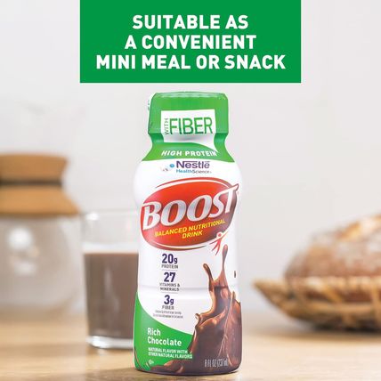 BOOST High Protein with Fiber Ready to Drink Complete Nutritional Drink, Rich Ch