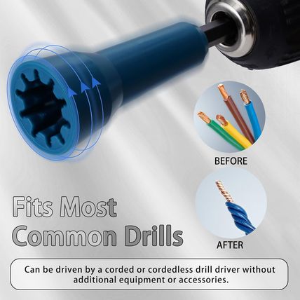 Drill Wire Stripper and Twister, 4 in 1 Portable Electric Tool Set