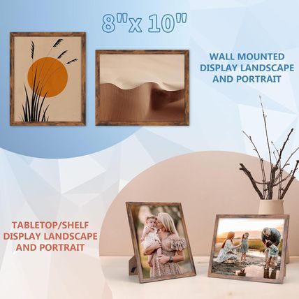 WIFTREY Multi 8X10 Picture Frames 18 Pack, Rustic Brown 8 by 10 Photo Frame Bulk