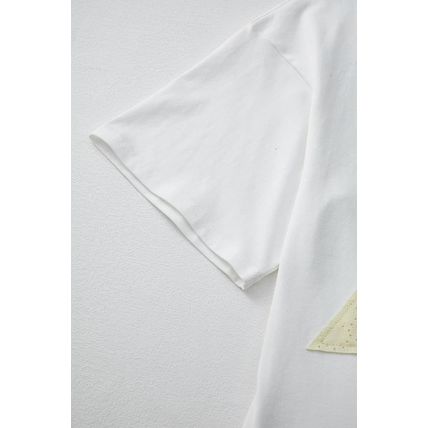 White Star Layered Patched Graphic Drop Shoulder Half Sleeve Loose Tee
