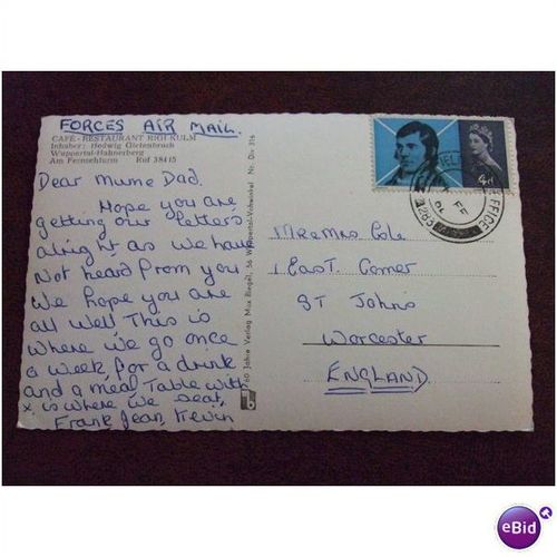 Germany Postcard Rigi Kulm Restaurant BFPO 283 1966 British Field Office cancel