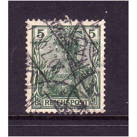 GERMANY 1899 SG54 5pf GREEN REICHSPOST FINE USED #2