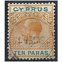 Cyprus 1912 SG74 10 Paras Orange & Green Fine Used . ..