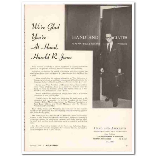 hand associates 1968 harold jones pension trust consultant vintage ad