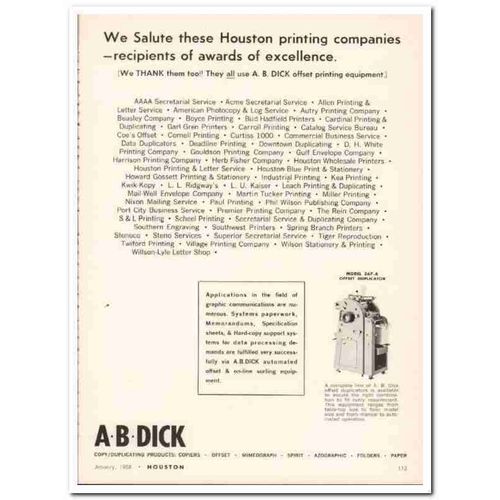 a b dick company 1968 salute houston printing duplicator vintage ad