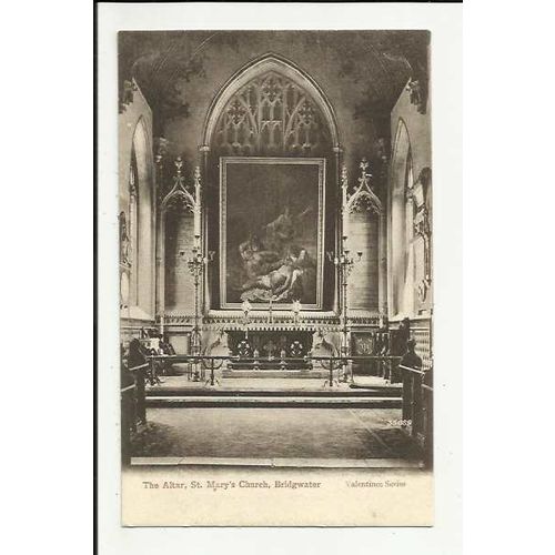 Somerset BRIDGWATER St Mary's Church Altar Postcard by Valentine (35089)