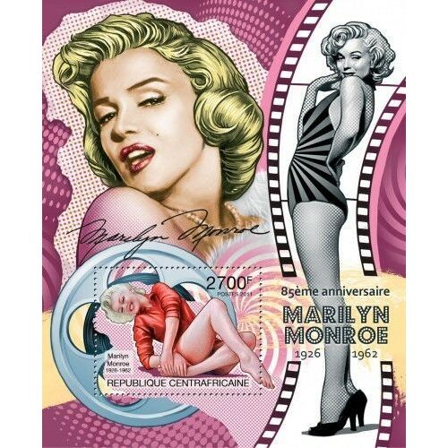 CENTRAL AFRICA 2011 SHEET MNH MARILYN MONROE ACTRESSES CINEMA 1A