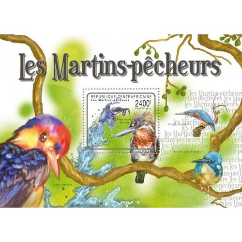 CENTRAL AFRICA 2011 SHEET MNH KINGFISHERS BIRDS MARTINS PECHEURS OISEAUX 1A