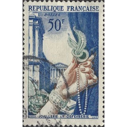 FRANCE, Export, jewellery and goldsmith, blue 1954, 50F, #3