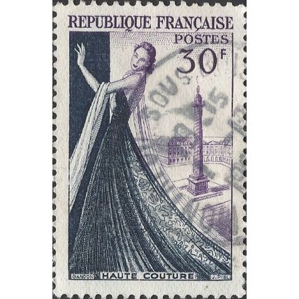 FRANCE, Haut couture, violet & blue 1953, 30F, #3