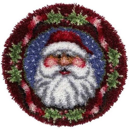 (24) Craftways JOLLY SANTA WREATH Latch Hook Kit 20" round