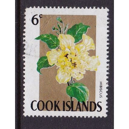 COOK ISLANDS 1967 FLOWERS 6c HIBISCUS USED