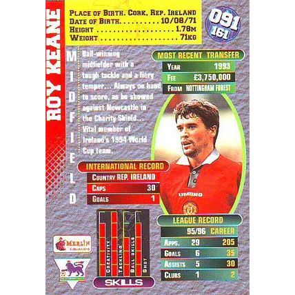 Merlin Premier Gold English Premier League 1996/97 Roy Keane
