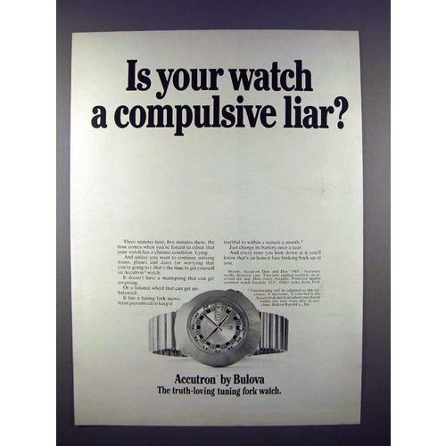 1971 Bulova Accutron Date and Day AO Watch Ad!