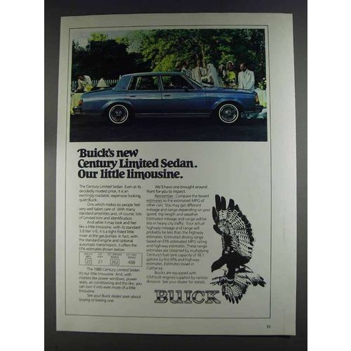 1980 Buick Century Limited Sedan Ad - Little Limousine