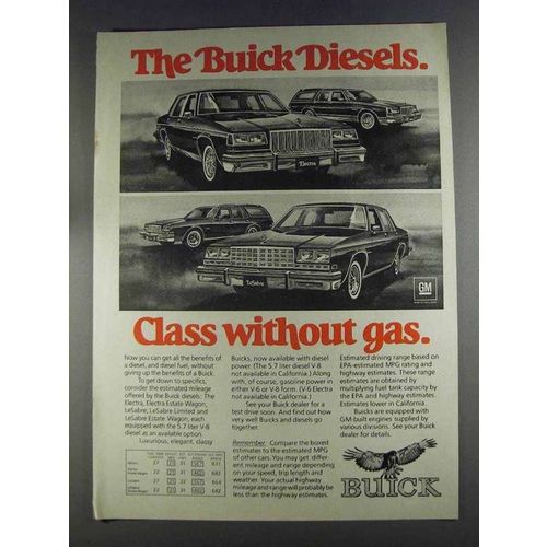 1980 Buick Diesel Car Ad - Electra, LeSabre, Wagon