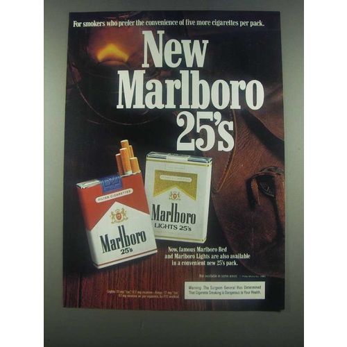 1985 Marlboro Cigarettes Ad - New Marlboro 25's