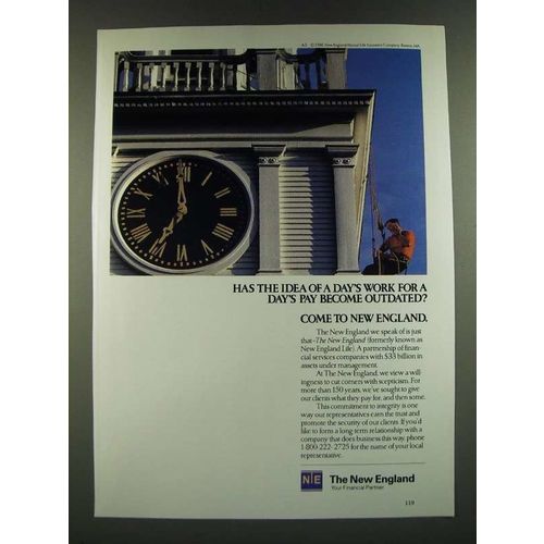 1986 The New England Financial Ad - Idea of a Day's Work for a Day's Pay