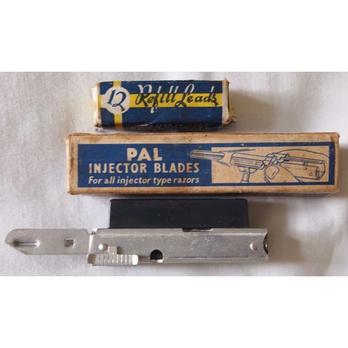 PAL Injector Blades in box with their razor also box pencil leads all circa 1920