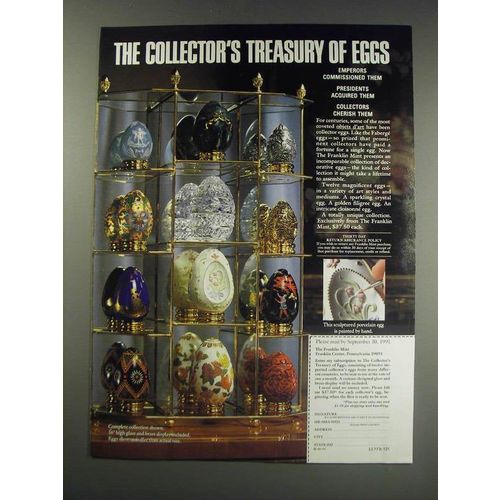 1991 The Franklin Mint Collector's Treasury of Eggs Ad