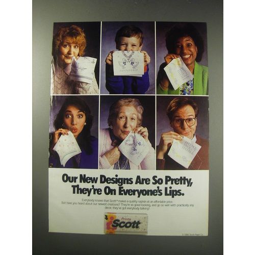 1991 Scott Prints Napkins Ad - Our new designs are so pretty