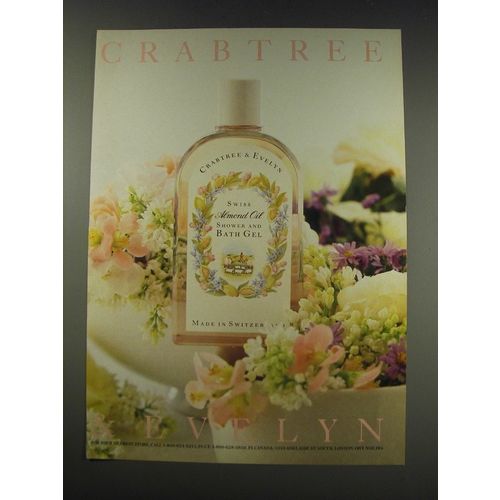 1991 Crabtree & Evelyn Swiss Almond Oil Shower and Bath Gel Ad