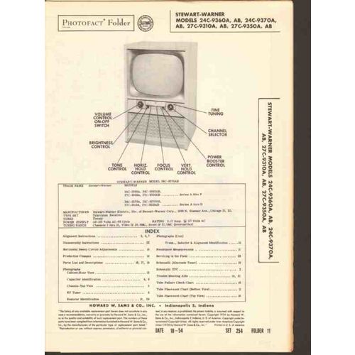STEWART-WARNER model 2xC-93x0xx TV television Sams Photofact manual