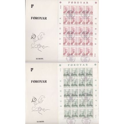 DÄNEMARK DANMARK [Färöer] MiNr 0053-54 Kleinbogen ( FDC ) [A11]