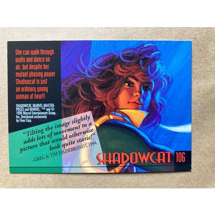 Marvel Masterpieces 1994 Base trading Card # 106 Shadowcat (B) Fleer