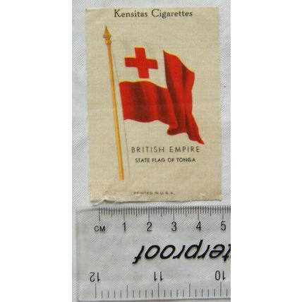 1938 Kensitas Cigarette Silk, British Empire, State Flag of Tonga