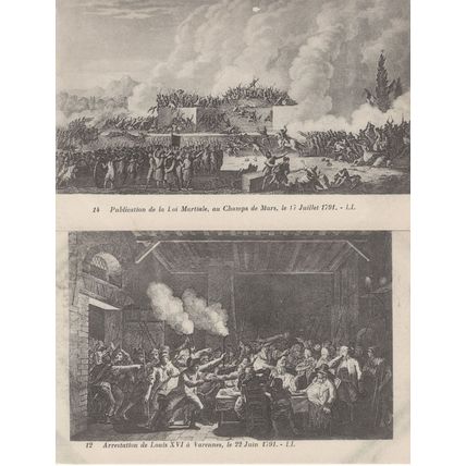 Publication De La Loi Martiale au Champ De Mars 17 Juillet 1791 2x Postcard