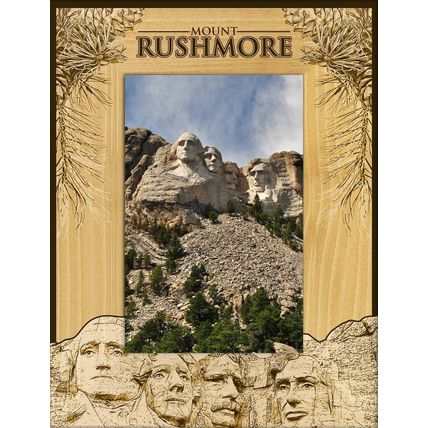 Mount Rushmore South Dakota Laser Engraved Wood Picture Frame Portrait (5 x 7)