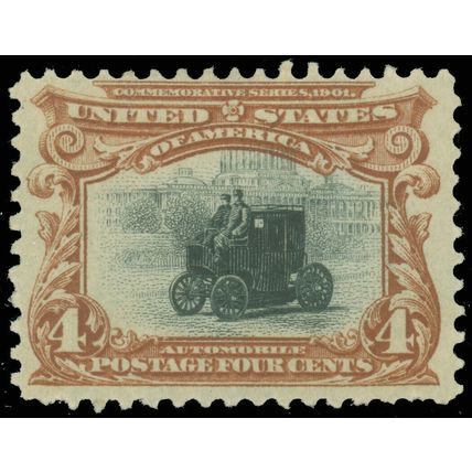 US CLASSIC, SCOTT #296, 4¢ Pan-American, Mint-Fine-OG-Hinged, SCV $75.00!