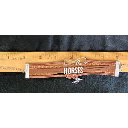 Bracelet Love Horses Vegan Leather #526