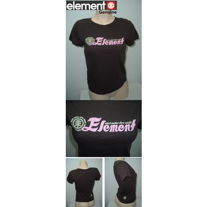 New Junior Womens Medium Element Brown Pink Shirt 100% Cotton MSRP$24