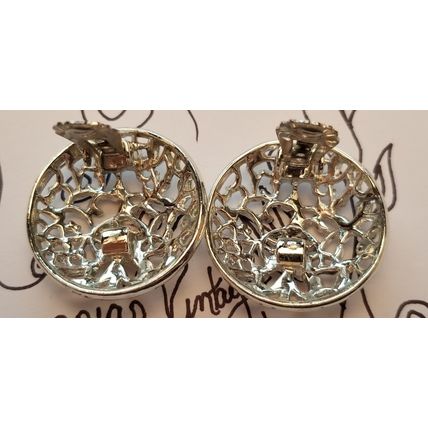 Vintage Sarah Coventry Frozen Lace Clip On Earrings